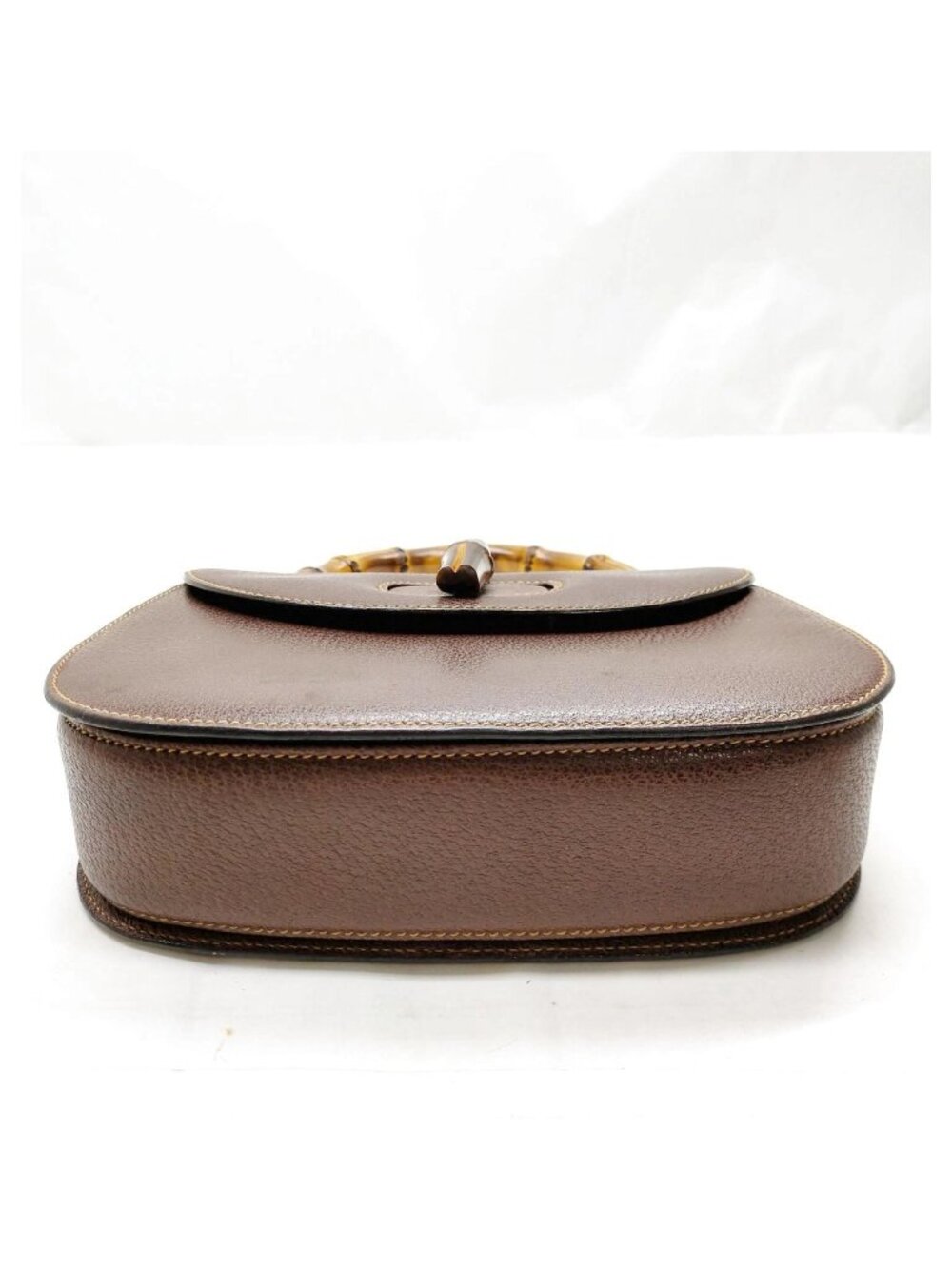 Authentic Gucci Bamboo Top Handle Brown Leather Vintage Bag Handbag Purse - Picture 8 of 16